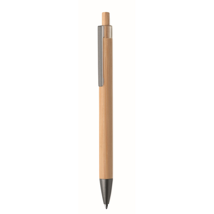 Bamboe balpen met drukknop