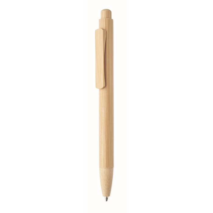 Bamboo balpen met drukknop