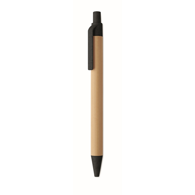 Bamboe balpen met drukknop