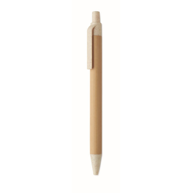 Bamboe balpen met drukknop