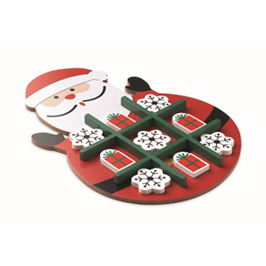 Kerstmis houten tic tac toe - rood