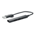 USB 4-poorts hub 19 cm - zwart