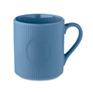 Geribbelde keramische mok 340ml - blauw