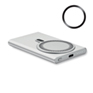 Draadloze oplader powerbank - mat zilver