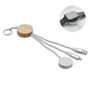 Sleutelhanger met 4-in-1 60W kabel - wit