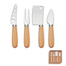 Set van 4 kaasmessen - hout