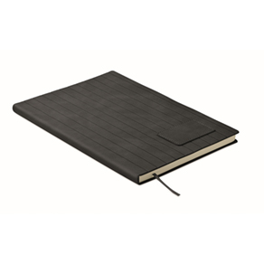 A5 notitieboek in smokey PU - zwart