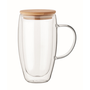 Dubbelwandige glazen mok 450ml - transparant