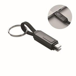 60W oplaadkabel sleutelhanger - zwart