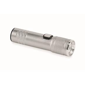 Oplaadbare COB zaklamp - mat zilver