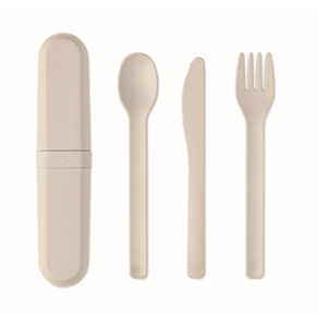 Bestekset en koker in PLA - beige