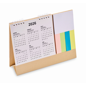 Bureaukalender met memoblok - beige
