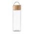 Glazen fles 500ml  bamboe dop - transparant