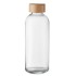Glazen fles 650ml bamboe dop - transparant