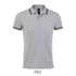 PASADENA heren polo 200g - Grey Melange/ French Navy
