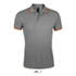 PASADENA heren polo 200g - Grijs/oranje Melange