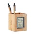 Bamboe pennenbak met LCD klok